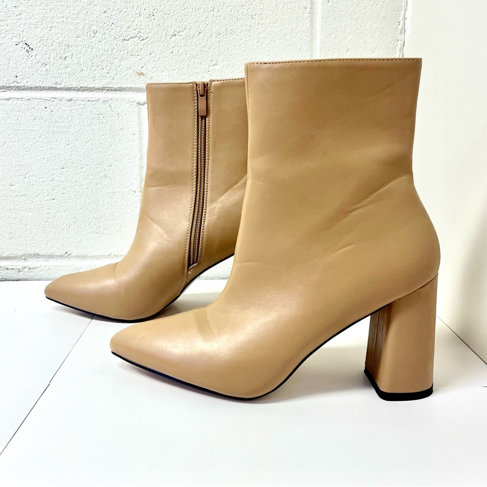 Nasty Gal Faux Leather Pointed Toe Heeled Boot (Women’s size 8) *WORN ONCE*